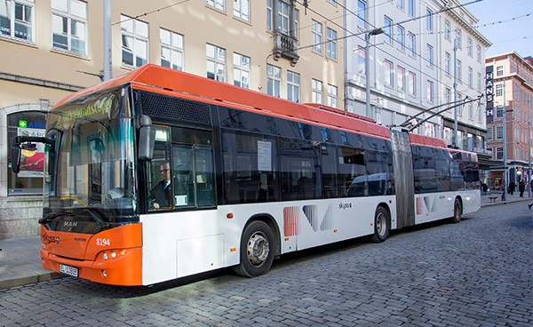 Trolleybuss fra Skyss i Bergen i 2017